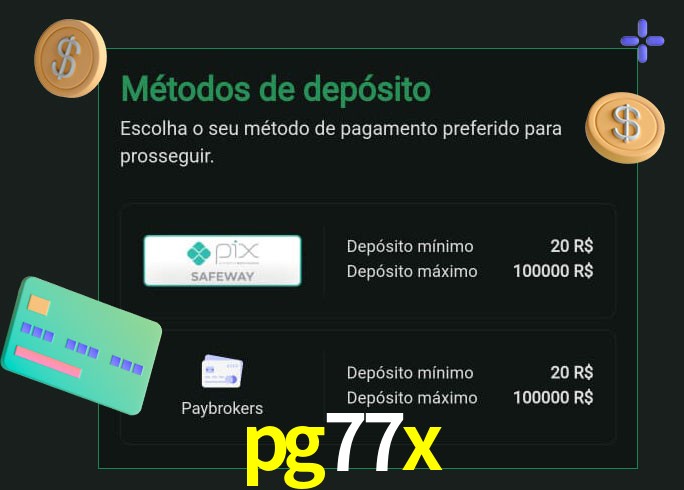 O cassino pg77x oferece uma grande variedade de métodos de pagamento